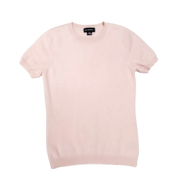 holt renfrew Tops - Holt Renfrew Baby Pink Cashmere Knit Sweater Short Sleeve Top
